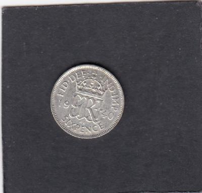 Beschrijving: 6 Pence GEORGIUS VI